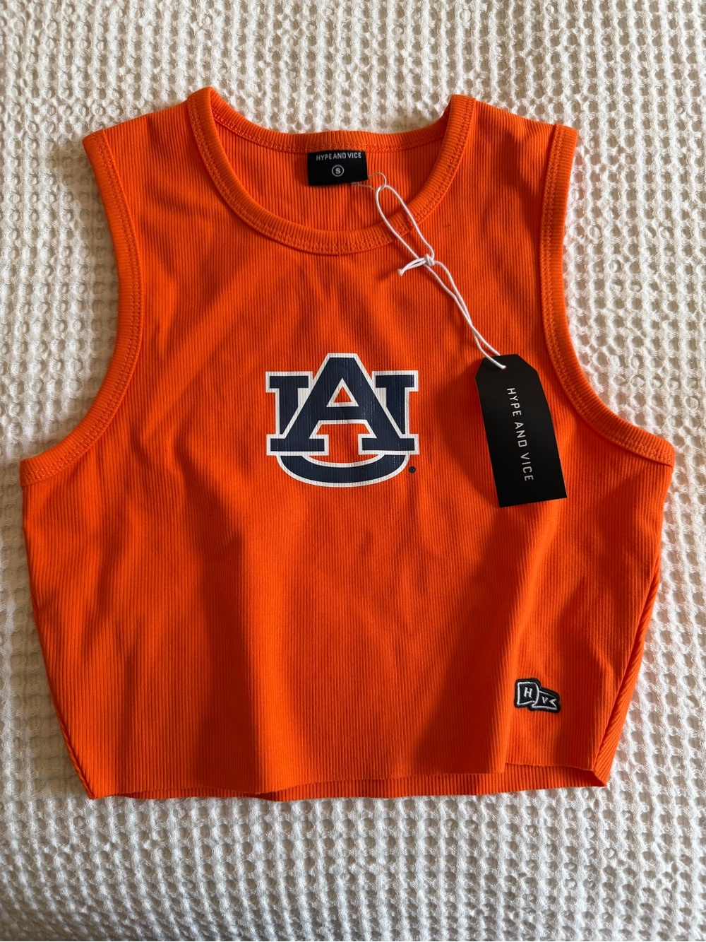 Hype and Vice Auburn Logo Orange Cropped Tank